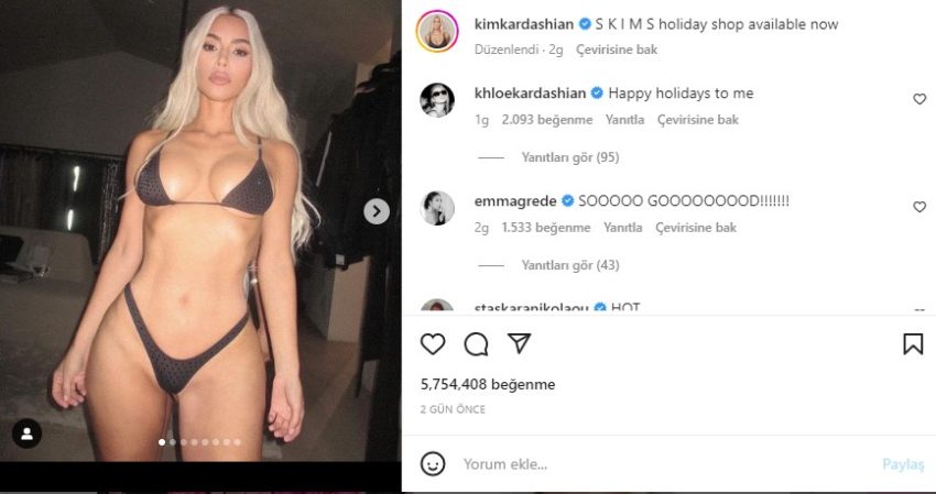 Kim Kardashian’ın paylaştığı tangalı fotoğraf olay oldu! Ayna detayı…