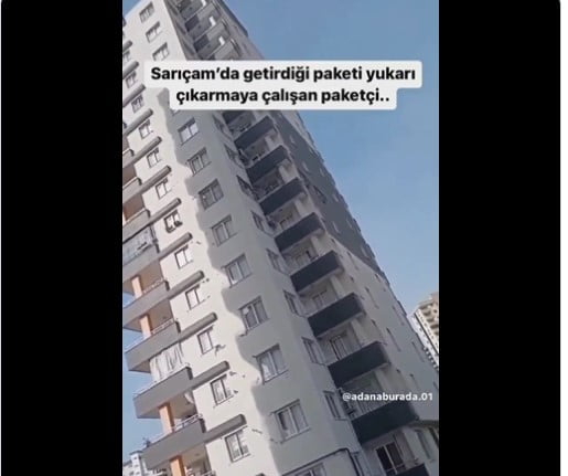Hasarlı binanın 13. Katına yemek siparişi verdiler! Binaya gelen kurye isyan etti: Apartman rüzgardan sallanıyor, 35 TL için canımı tehlikeye mi atayım, çıksam korkudan ölürüm!