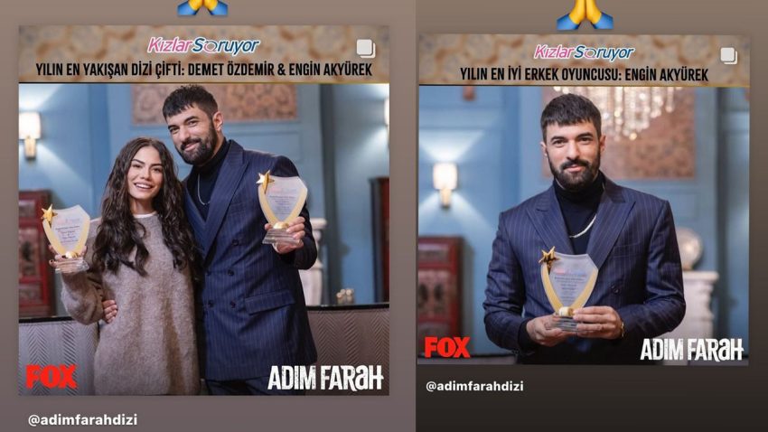 Adım Farah’la Engin Akyürek ve Demet Özdemir yılın en yakışan çifti seçildi! Engin Akyürek o dalda birinciliği kaptırmadı!